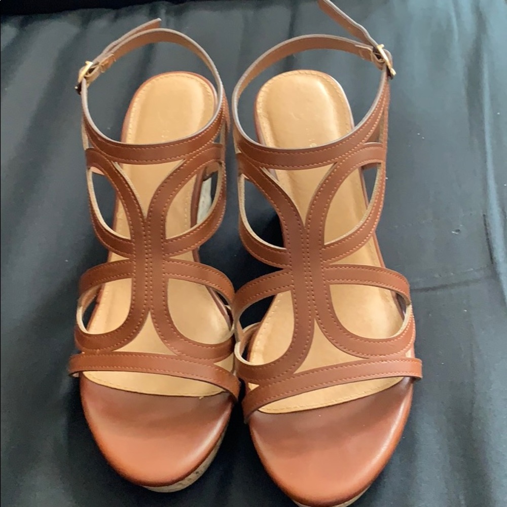 Trendy brown wedges. Size 11. EUC